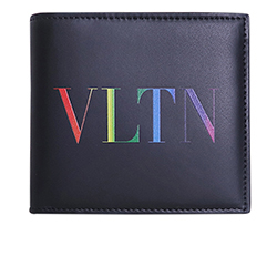 Valentino Rainbow Logo Wallet, Leather, Black, DB, 4*